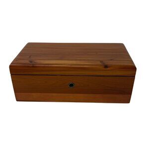Vtg Lane Cedar Keepsake Box Exposures Jewelry Trinket Storage Rustic Wood Decor